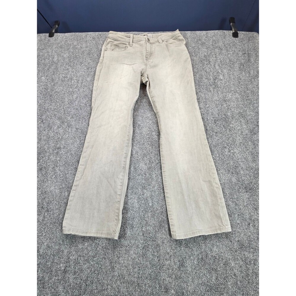 Chico’s Platinum Jeans Womens 0 Short Gray Straight Leg Stretch Denim